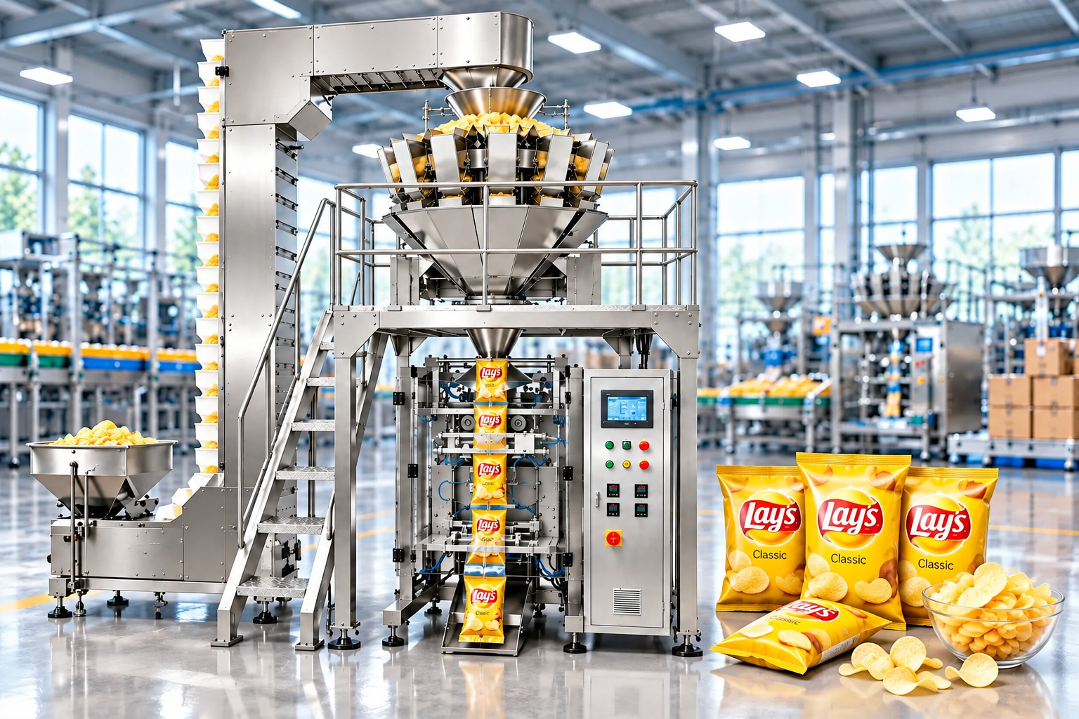 Multi Head chips pouch packing machine