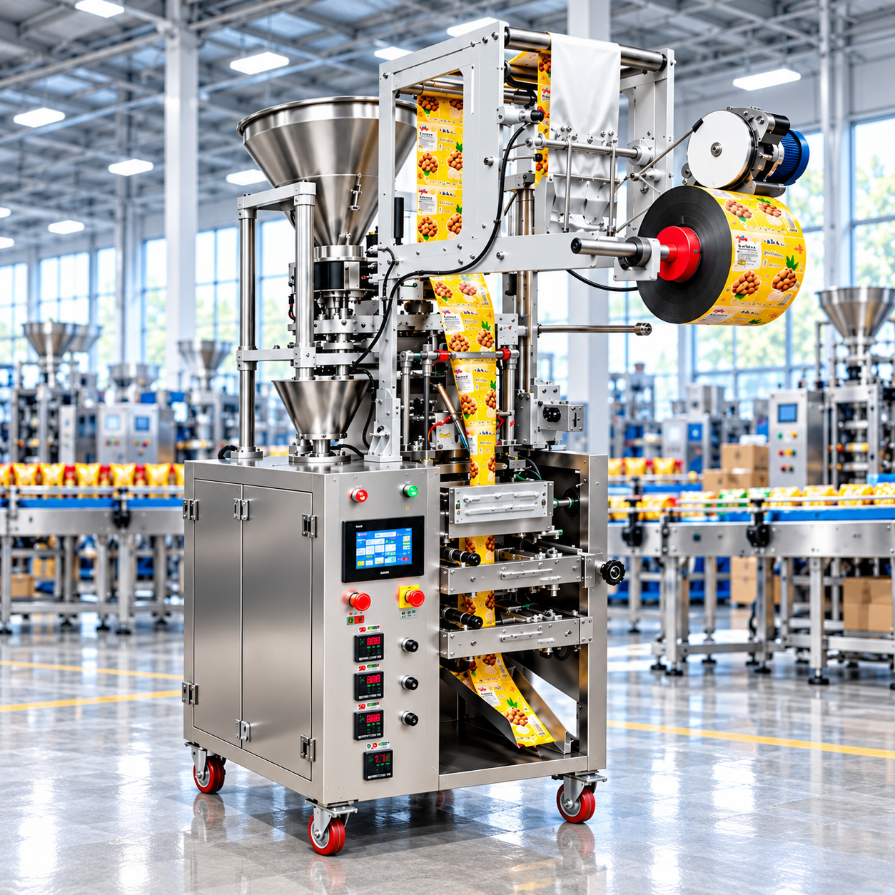 Four Sided Seal Pouch Packing Machine